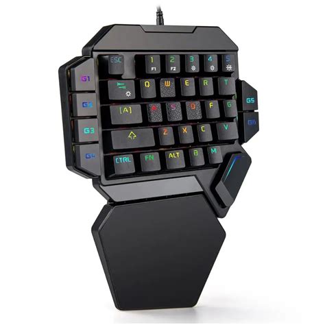 RedThunder One Handed Mechanical Gaming Keyboard RGB Backlit Portable ...