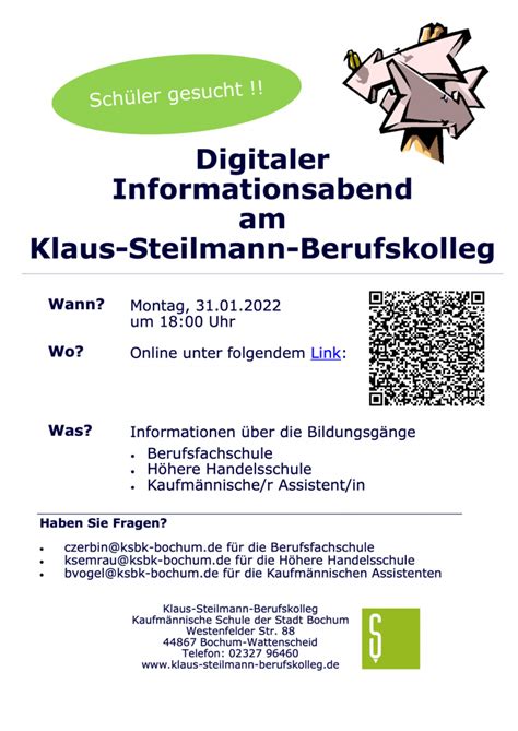 Digitaler Informationsabend Am Klaus Steilmann Berufskolleg Klaus