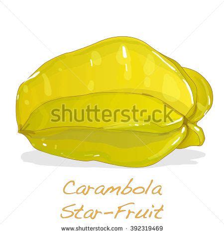 Yellow Fruit Carambola Vector Isolated On Stock Vector Royalty Free