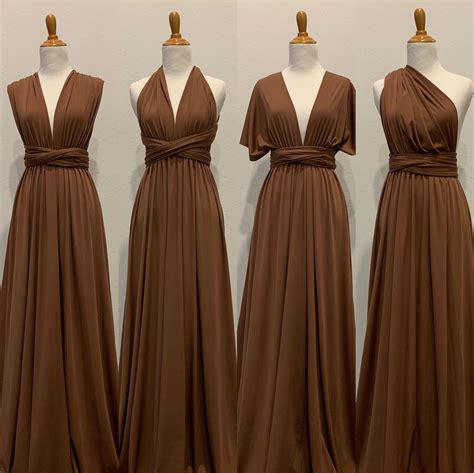 Chocolate Bridesmaid Dress Infinity Dress Wrap Dress Convertible Dress