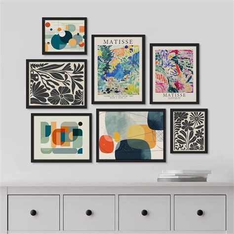 Signleader Matisse Mid Century Modern Multicolor Abstract Shapes