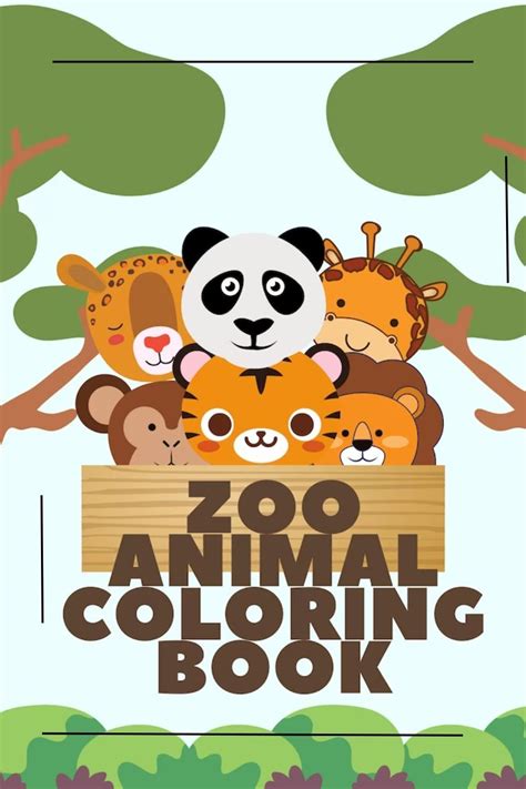 10 Page Zoo Animal Coloring Book 10 Printable Zoo Elements Etsy In