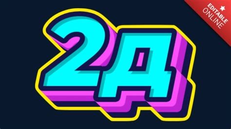 2д Blue Pink Vintage Retro 3d Text Effect Generator