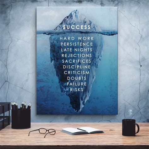 Success Is An Iceberg Motivational Prints And Canvas Art Ikonick