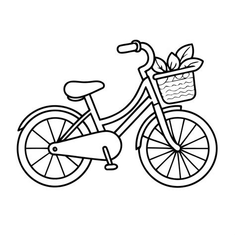 Premium Vector Cartoon Bicycle Drawing For Kids Page