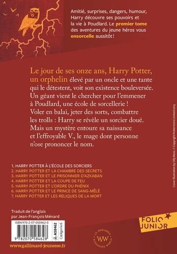 Harry Potter Tome 1 Harry Potter à Lécole Des J K Rowling