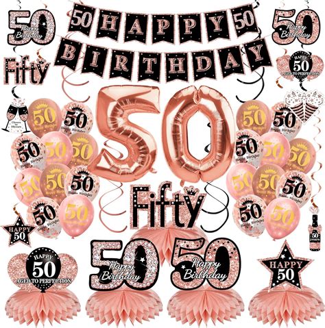 Turypaty 34pcs 50th Birthday Decorations Kit For Women