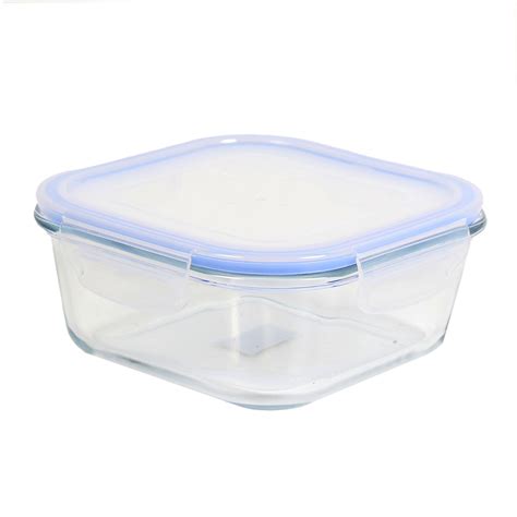 Set Of 3 Square Glass Food Storage Containers