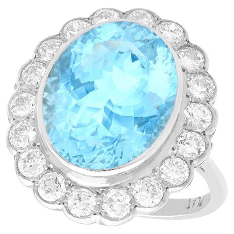 Aquamarine Diamond Platinum Ring At 1stdibs Aquamarine And Diamond