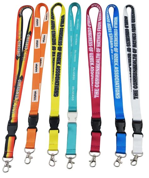 Promotional Custom Logo Neck Nylon Heated Transfer Printing Lanyard