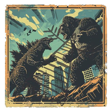 Godzilla Vs King Kong SVG PNG PSD Digital File High Quality Artwork