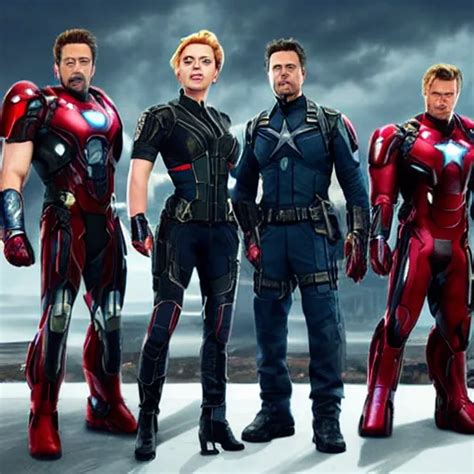 Scarlett Johansson Robert Downey Jr Chris Evans Stable Diffusion