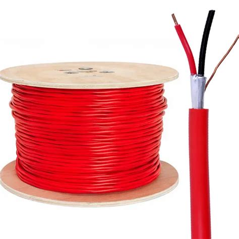 18 AWG 2Cores Solid Copper FPLR Riser Rated Shielded Fire Alarm Cable