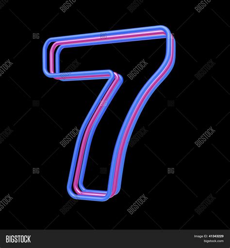 D Neon Number Image Photo Free Trial Bigstock