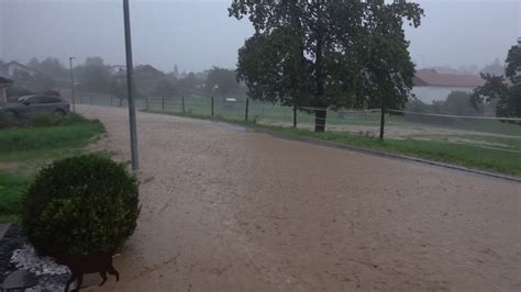 Unwetter mit Starkregen und Überschwemmung am 26 08 2023 in Neuburg am