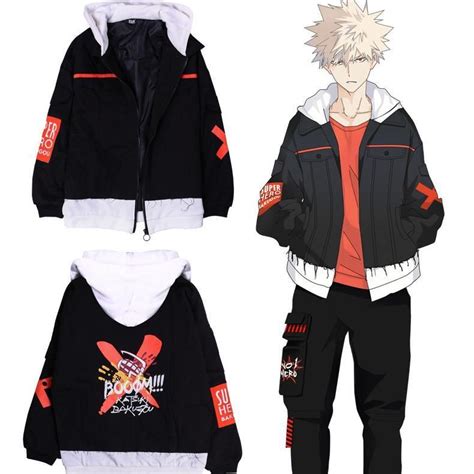 My Hero Academia Katsuki Bakugou Booom Jacket Sd00807 Harajuku