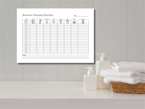 Printable Restroom Cleaning Log For Businesses Bathroom Cleaning Log Bathroom Checklist