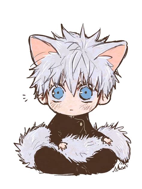 Gojo Satoru In Chibi Anime Kawaii Anime Chibi Chibi Cat