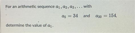 Solved For An Arithmetic Sequence A1a2a3dots Witha534