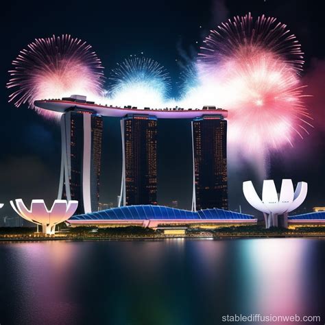 New Year S Eve Celebration At Marina Bay Sands Stable Diffusion