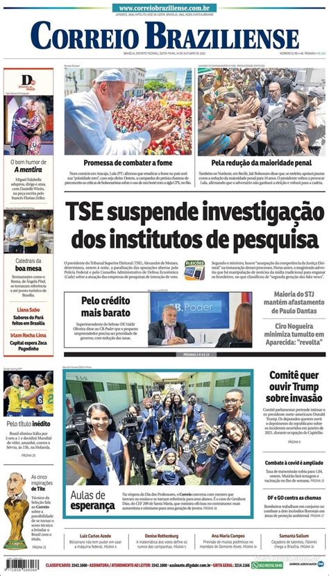 Capa Correio Braziliense Edi O Sexta De Outubro De