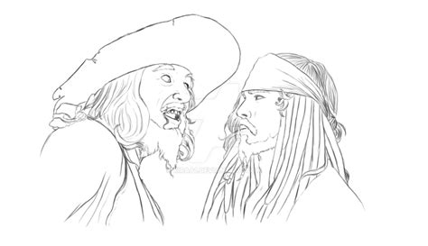 Barbossa and Jack Sparrow Lineart by Kiraa1 on DeviantArt