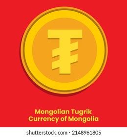 Mongolian Tugrik Official Currency Symbol Mongolia Stock Vector