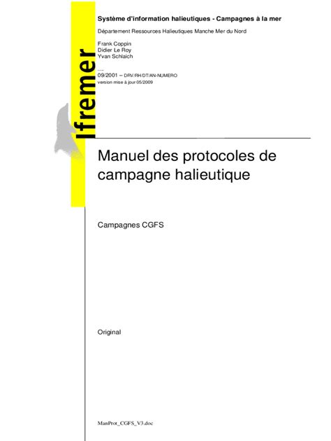 Remplissable En Ligne Archimer Ifremer Manuel Des Protocoles De