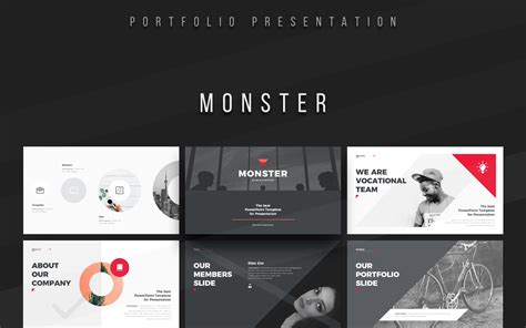 Monster Portfolio Powerpoint Template For