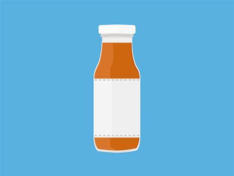 Premium Vector A Bottle Of Hot Sauce With A White Label On The Top