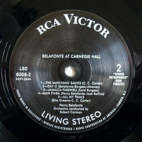 Popsike RCA LIVING STEREO LSO 6006 BELAFONTE LIVE AT CARNEGIE