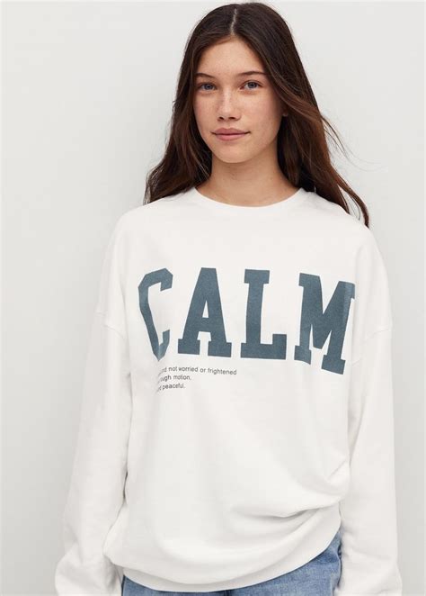 Oversized Message Sweatshirt Teenage Girl Mango Teen Denmark Sweatshirts Printed