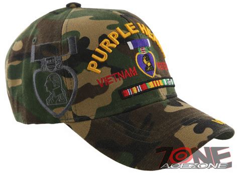 New Purple Heart Combat Wounded Military Vietnam Veteran Ball Cap Hat