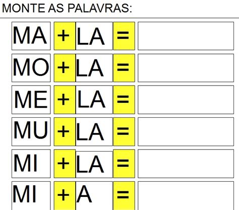 INCLUSÃO CARTILHA ADAPTADA LETRA M FORMAÇÃO DAS PALAVRAS