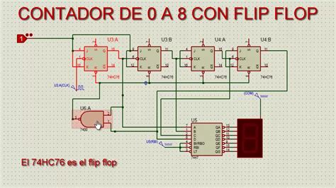 Contador De 0 A 8 Con Flip Flop Proteus YouTube