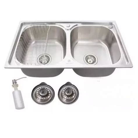 Cuba Dupla Cozinha Gourmet Aço Inox 78x43cm Acessórios Leroy Merlin