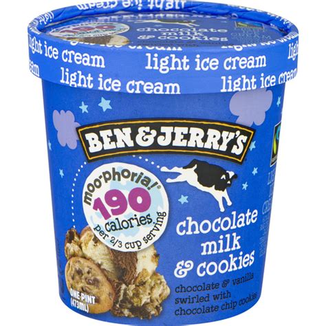 Ben And Jerrys Ice Cream Light Chocolate Milk And Cookies Ice Cream Treats And Toppings