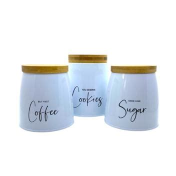 kit latas sunshine c 3 pçs sugar coffee cookies branco yoi Capa de