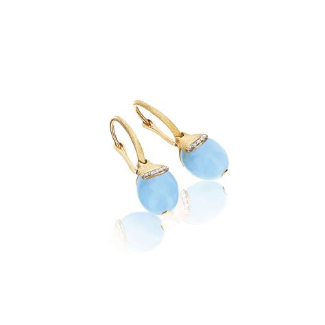 NANIS Gelbgold Ohrhänger Azure mit Aquamarin und Brillanten OS19 587