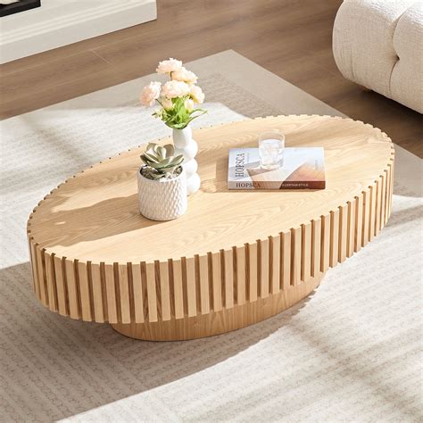 Williamspace Oval Coffee Table X Modern Handcraft Relief