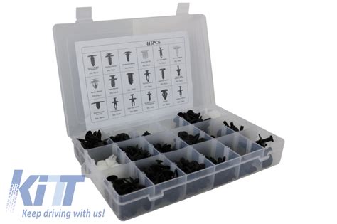 Auto Clips Plastic Fasteners Kit 415 Pcs