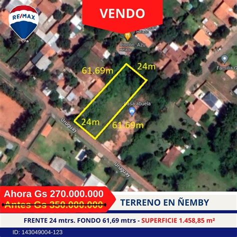 VENDO AMPLIO TERRENO EN ÑEMBY 24 X 61 TAMAÑO DE 4 TERRENOS Barrio