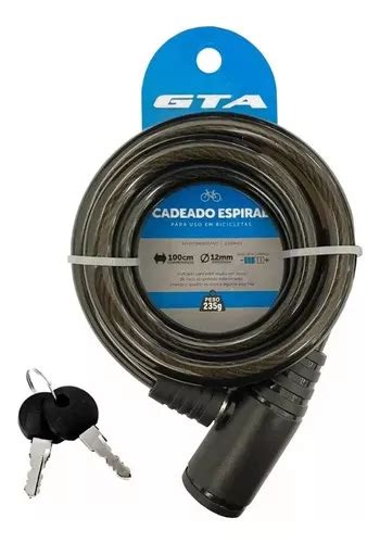 Candado Para Bicicleta Con Llave 12 Mm X 1000 Mm Color Gta Black