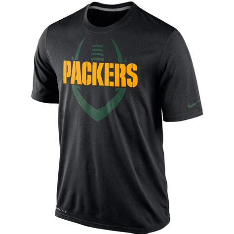 Nike Green Bay Packers Black Legend Icon Performance Crew T-Shirt