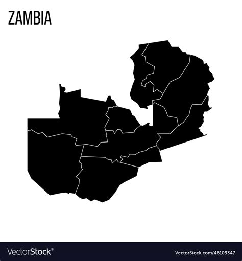 Zambia Political Map Of Administrative Divisions Vector Image