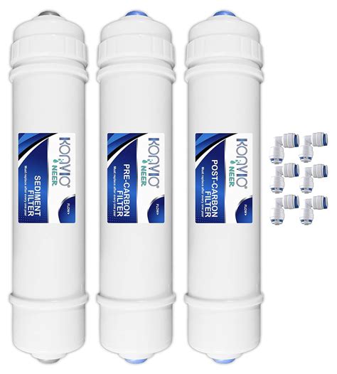 Konvio Neer Pre Carbon Filter Sediment Filter Post Carbon Filter And Elbow Inline Filter Set