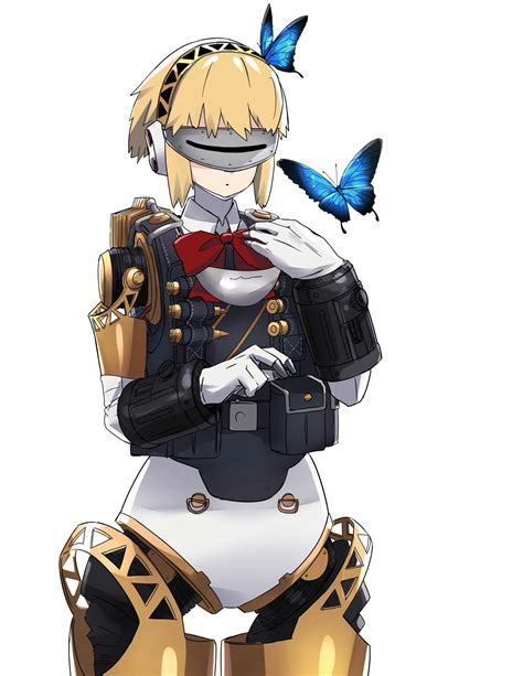 Safebooru 1girl Aegis Persona Android Armor Blonde Hair Blush Bow