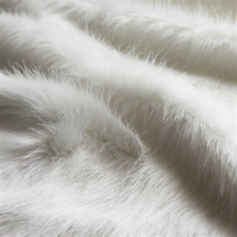 White Longhaired Faux Fur Fabric Online