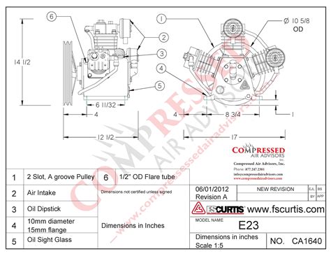 FS Curtis E 23 Bare Reciprocating Two Stage Air Compressor Pump