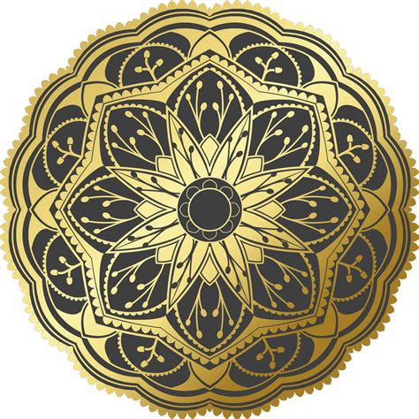 Golden Effect Flower Mandala Vinyl Carpet TenStickers